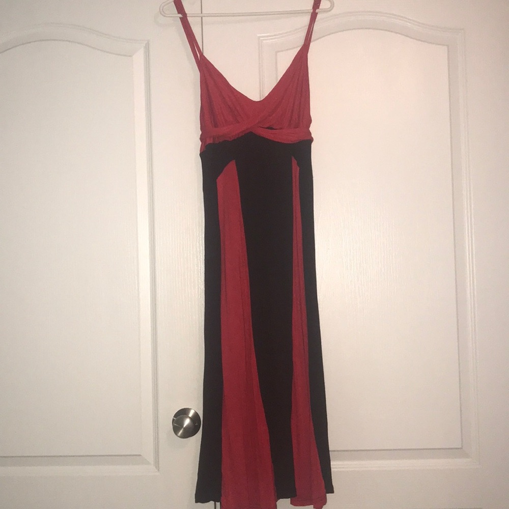 Red and black dress